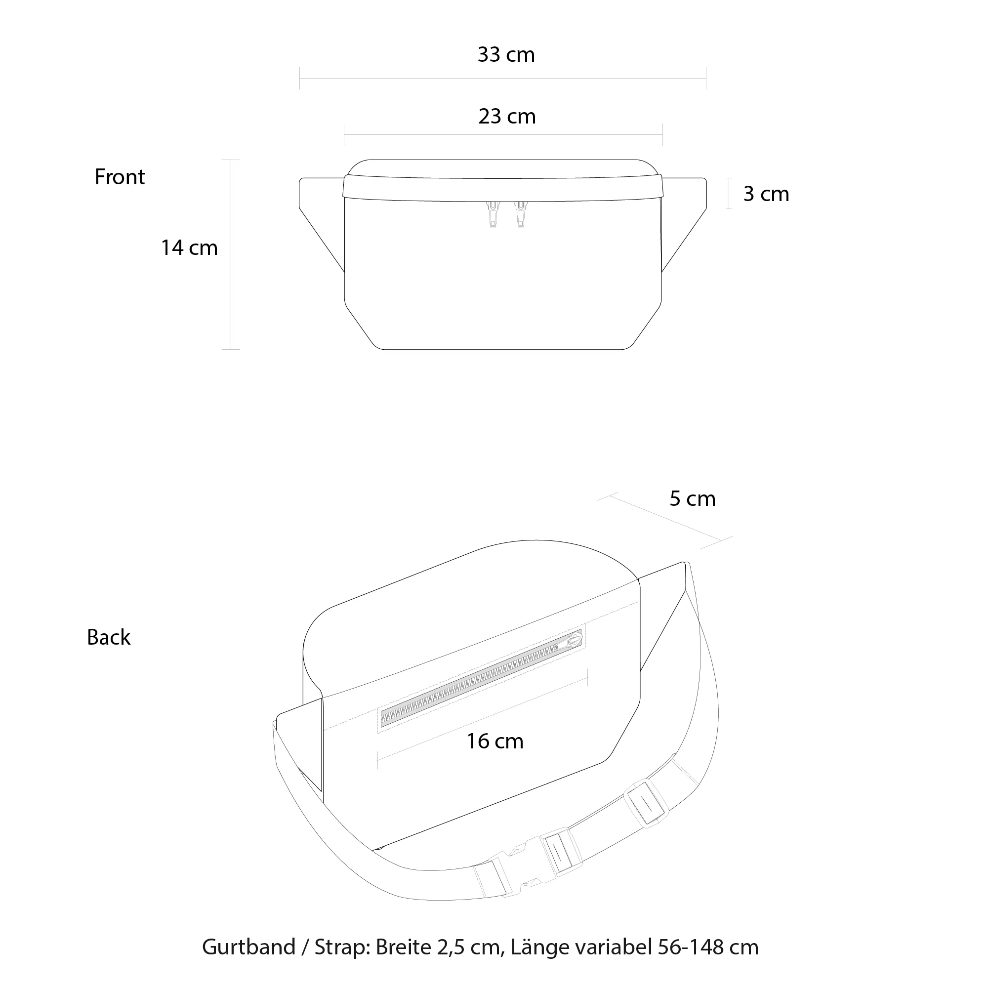 Bauchtasche Medium Eckig Meeresplastik - Image 4